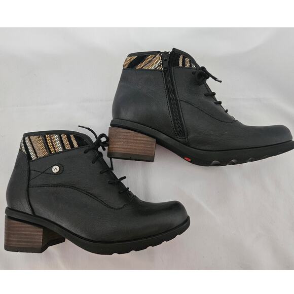 Wolky Black Leather Lace Up Stratton Ankle Boot sz 37 (US 6) $219 NWOB Casual - Picture 9 of 10